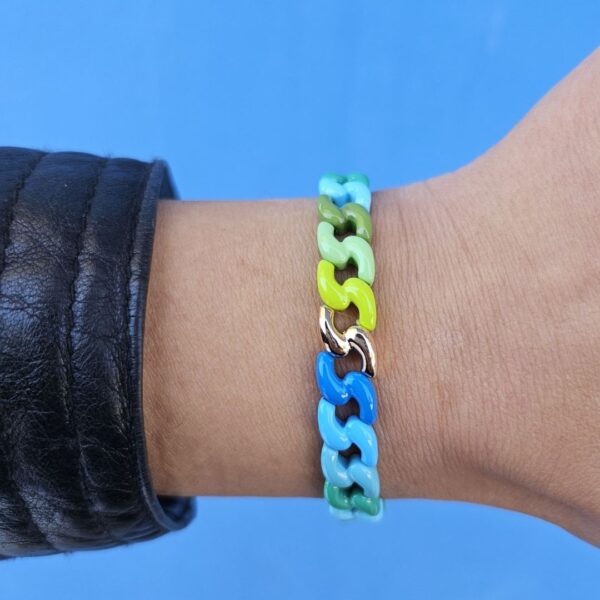Mamacita Chain Bracelet Green/Blue