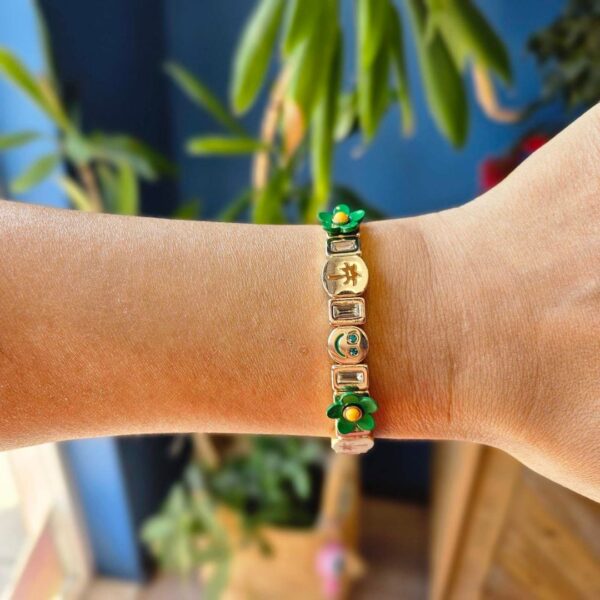 Mamacita green flower bracelet