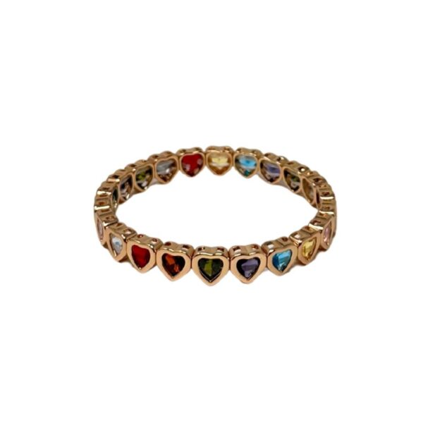 Mamacita Crystal Coloful Hearts Bracelet