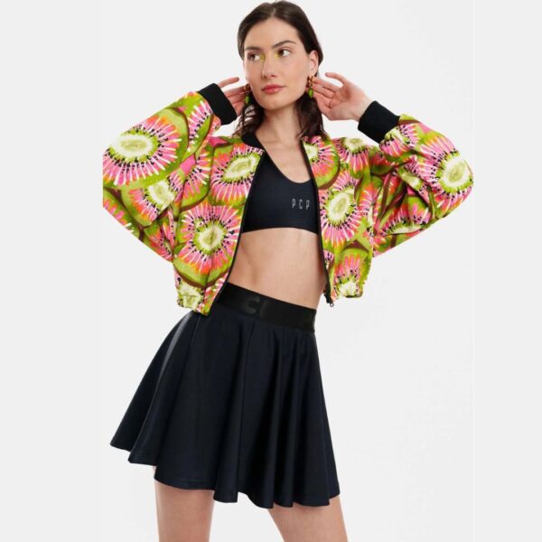 Γυναικεια Ζακετα με φερμουαρ και κεντημα - Kiwi