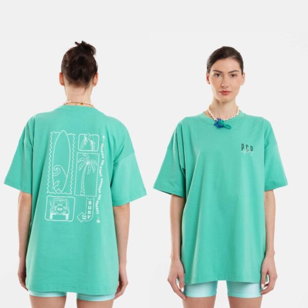 Γυναικειο Κοντομανικο Μπλουζακι με τυπωμα - Surf