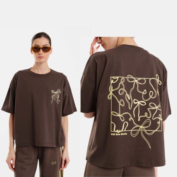 Γυναικειο Κοντομανικο με κεντημα και τυπωμα - Bows