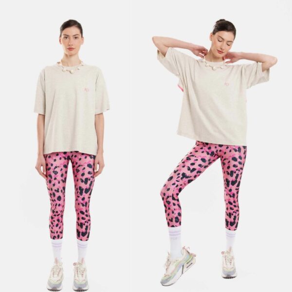 Γυναικειο Εμπριμε Ψηλομεσο Κολαν 7/8 - Animal Pink