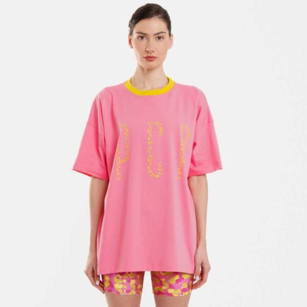 Γυναικειο Κοντομανικο Μπλουζακι με τυπωμα - Leopard Salmon