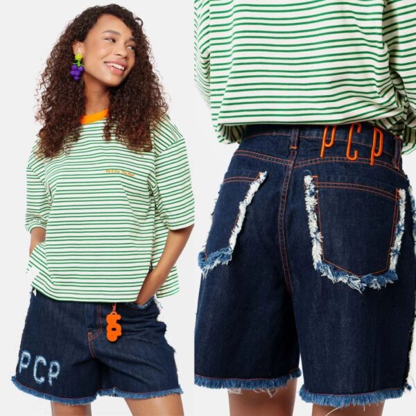 Woman Jea Shorts with embroidery - TARA