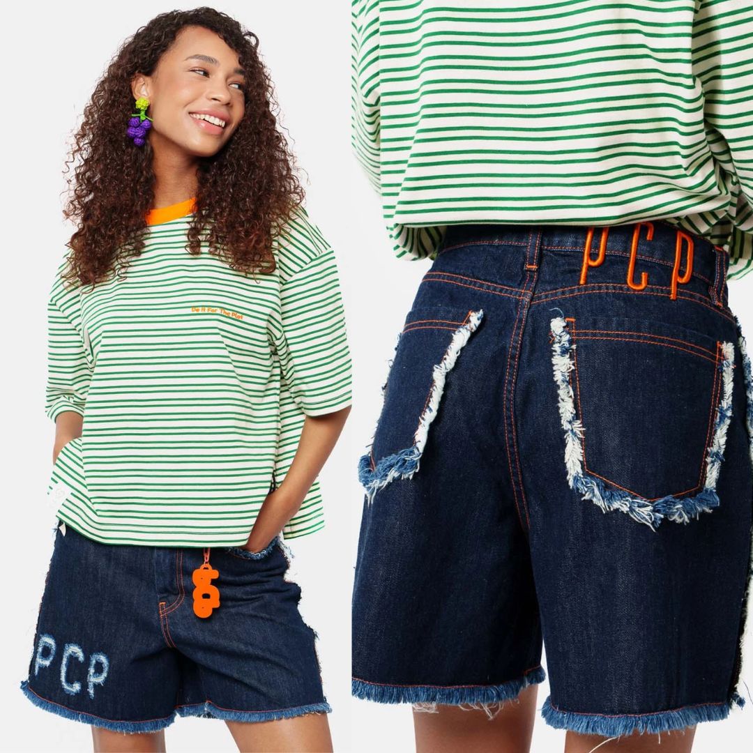 Woman Jea Shorts with embroidery - TARA