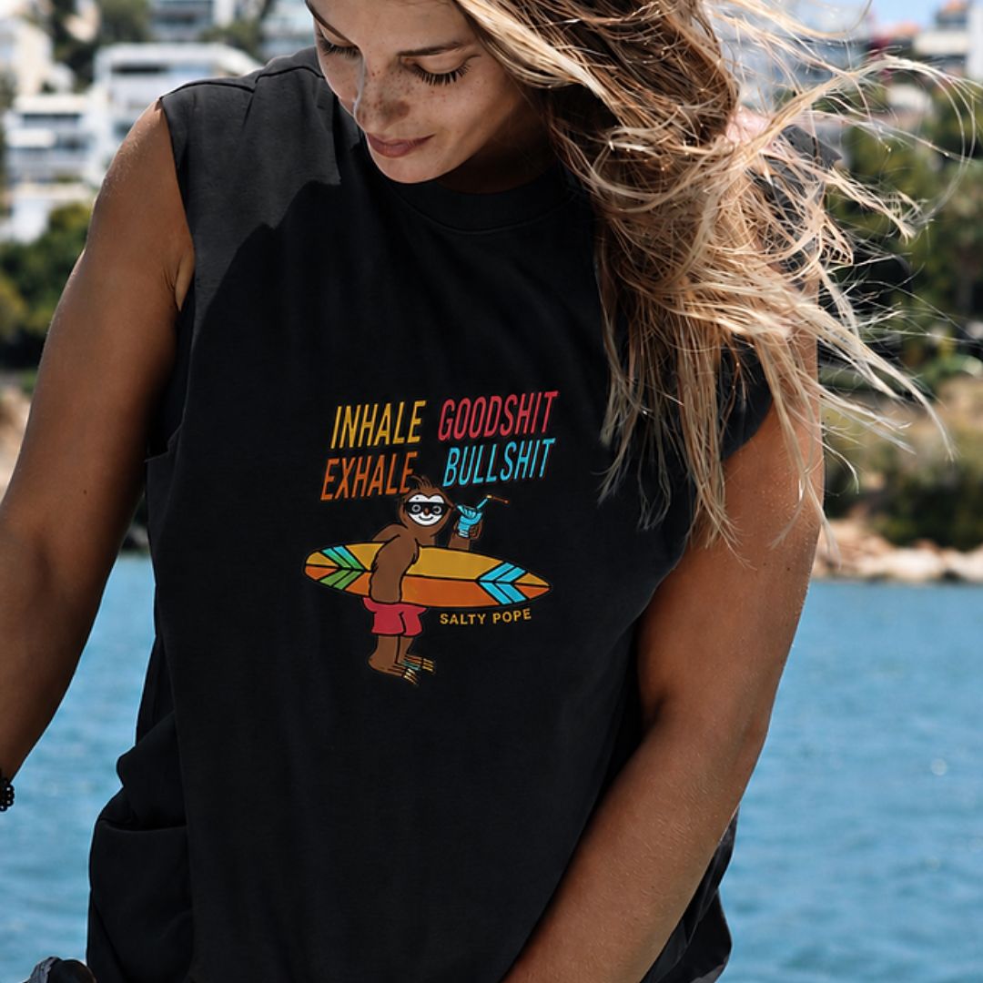 Black - Inhale Exhale - Tank Top SALTY POPE - Image 3