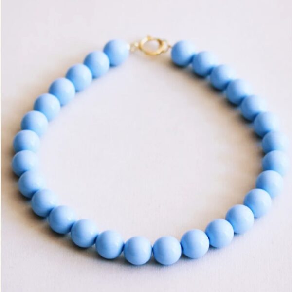Beaded necklace XXL - light blue